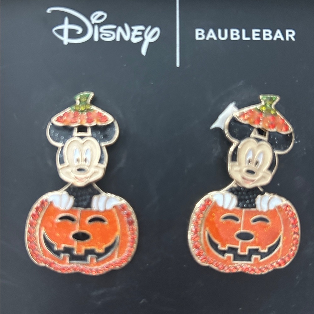 Disney Baublebar moveable Mickey pumpkin earrings with stud earnings